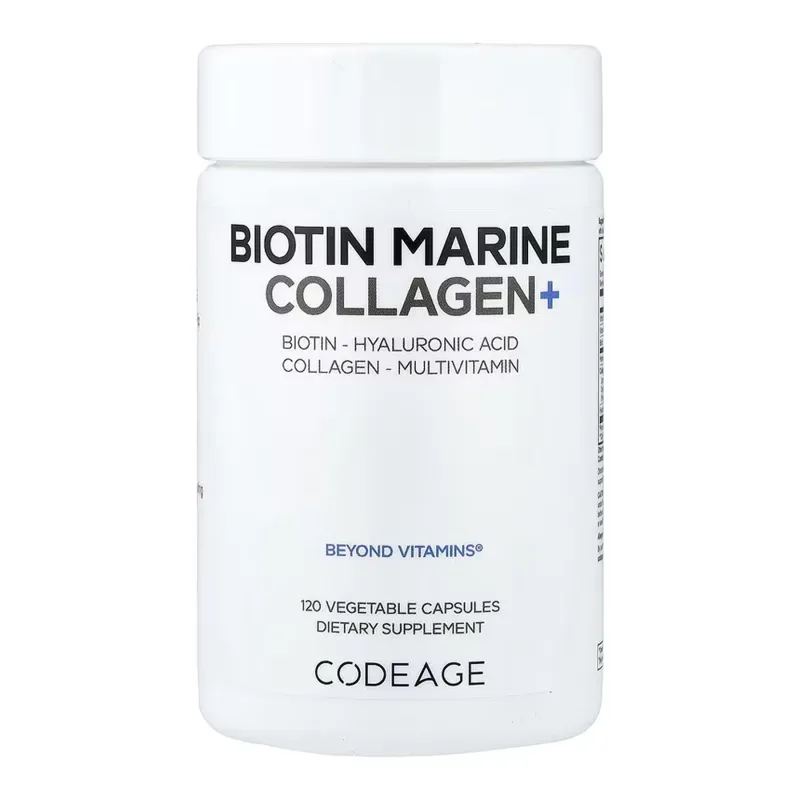 Биотин, Biotin Marine Collagen - 120 vcaps