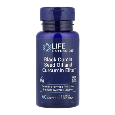 Масло черного тмина с куркумином, Black Cumin Seed Oil and Curcumin Elite™ - 60 softgels