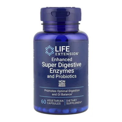 Травні ферменти з пробіотиками, Enhanced Super Digestive Enzymes and Probiotics - 60 vcaps