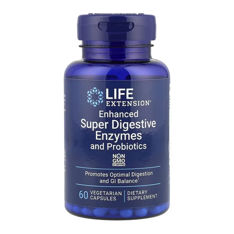 Пищеварительные ферменты с пробиотиками, Enhanced Super Digestive Enzymes and Probiotics - 60 vcaps