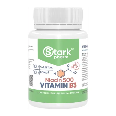 Вітамін B3 500мг Stark Pharm (Stark Niacin Vitamin B3 with Flush) — 100 таблеток