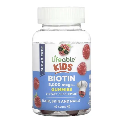 Биотин, Biotin 5,000mcg Kids Sugar Free - 60 gummies