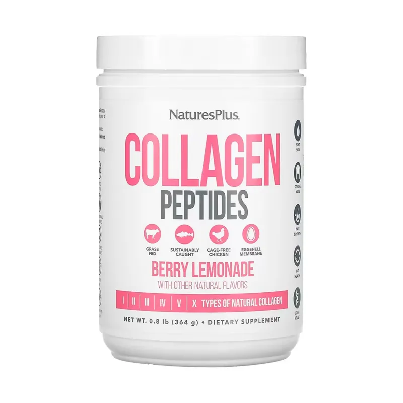 Колаген Nature's Plus (Peptides) — 364 г, ягідний лимонад, для суглобів і шкіри