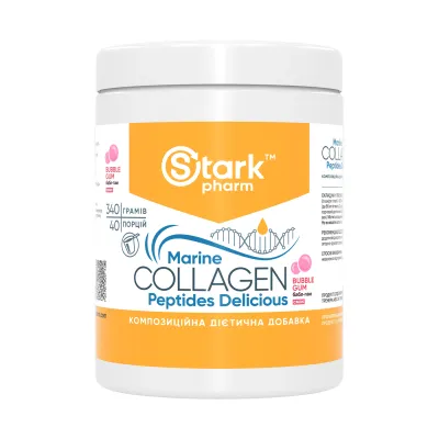 Колаген Stark Pharm (Marine Peptides Delicious) — 340 г, buble gum, для суглобів і шкіри