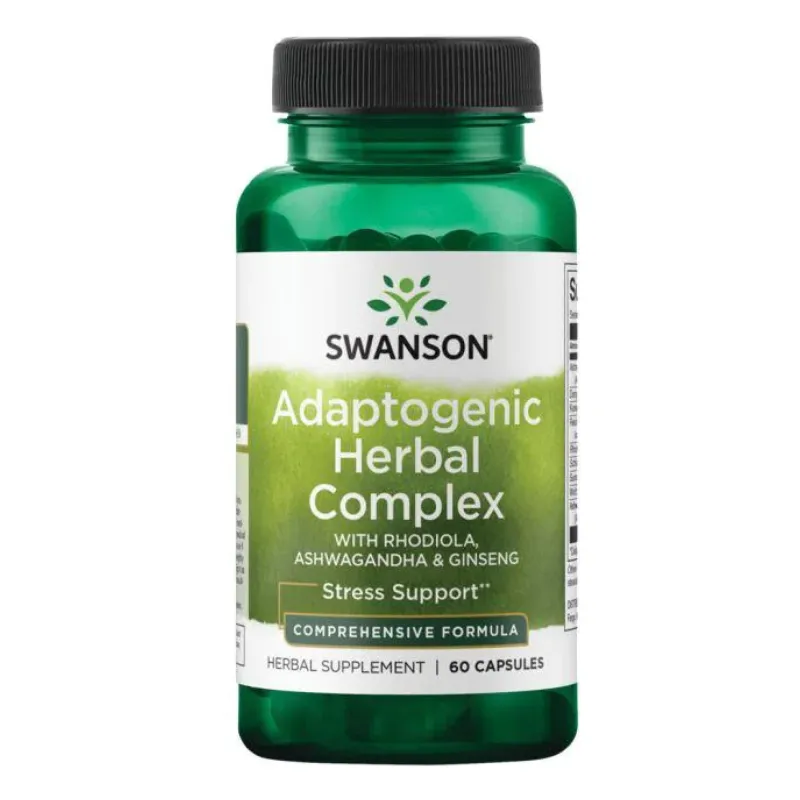 Адаптогенный травяной комплекс, Adaptogenic Herbal Complex (Rhodiola Ashwagandha Ginseng) - 60caps