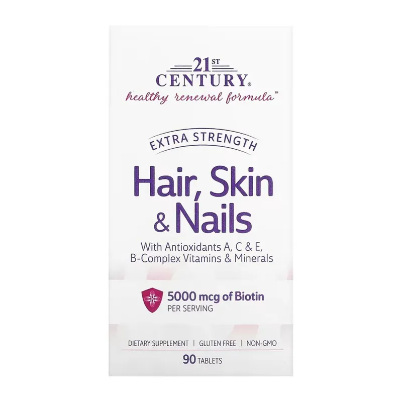 Посилений б'юті-комплекс для волосся, шкіри та нігтів 21st Century (Hair, Skin & Nails Extra Strength) — 90 таблеток