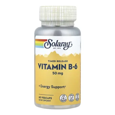 Вітамін B-6, Vitamin B-6 Timed-Release 50mg - 60 vcaps