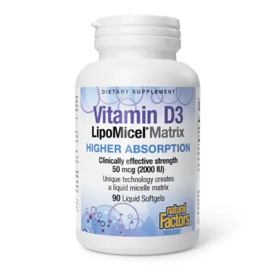 Вітамін Д, Vitamin D3 LipoMicel Matrix - 90 softgels