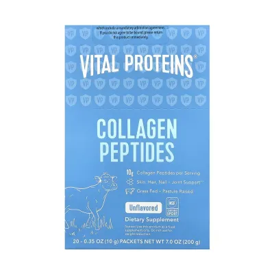 Колаген, Collagen Peptides - 200g Unflavored (20 Packets)