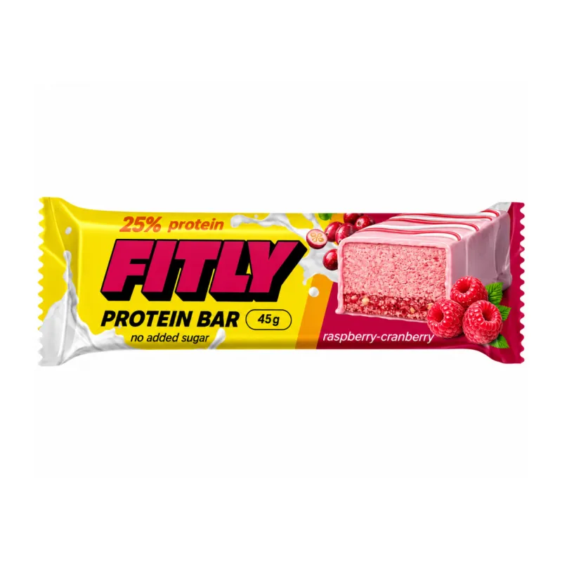 Протеїнові батончики, Protein Bar - 12x45g Raspberry Cranberry