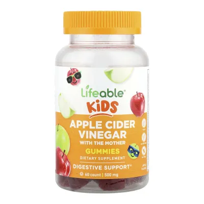Яблучний оцет для дітей Lifeable (Apple Cider Vinegar with the Mother Kids) — 60 жувальних цукерок (До 06.26)
