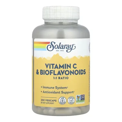 Витамин C и Биофлавоноиды Solaray (Vitamin C & Bioflavonoids 1:1) - 250 вегетарианских капсул. (До 09.26)