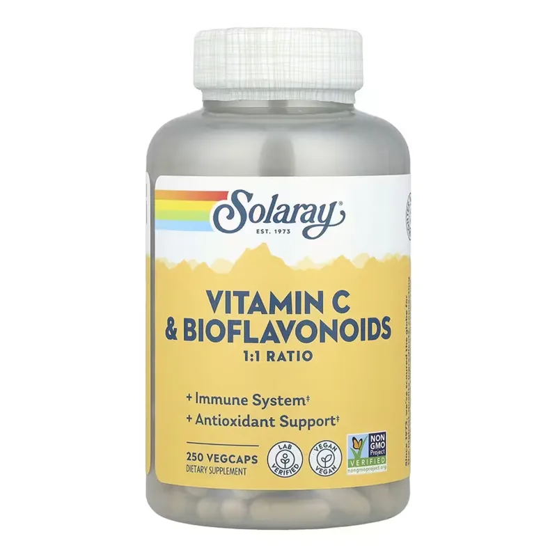 Витамин C и Биофлавоноиды Solaray (Vitamin C & Bioflavonoids 1:1) - 250 вегетарианских капсул. (До 09.26)
