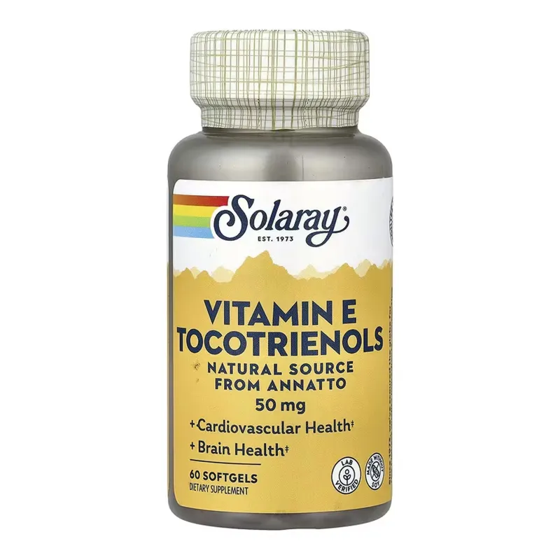 Витамин Е Токотриенолы из Аннатто Solaray (Vitamin E Tocotrienols, Annatto) – 60 мягких капсул. (До 10.26)