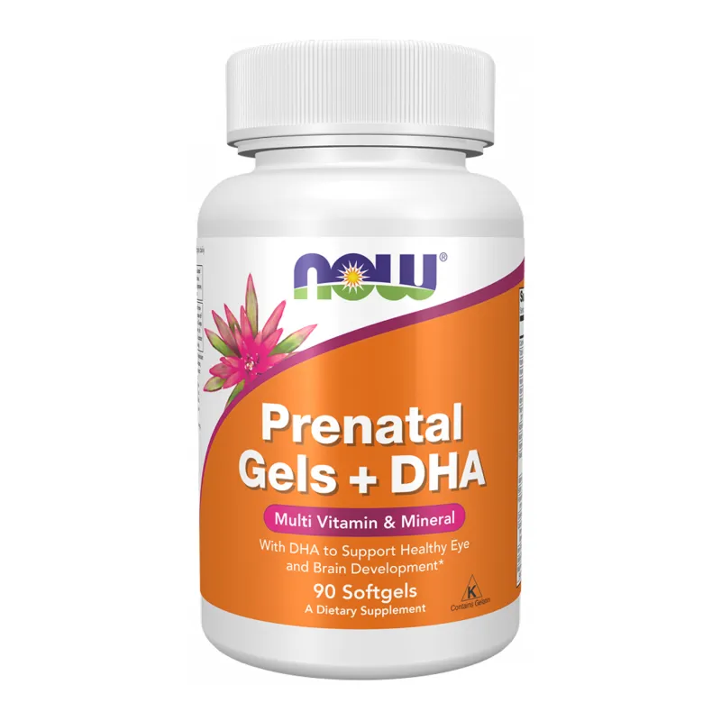 Мультивитамины для беременных + ДГК NOW Foods (Prenatal Gels + DHA) - 90 мягких капсул (До 12.26)