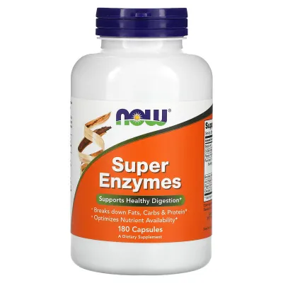 Травні ферменти NOW Foods Super Enzyme — 180 капсул | ⏳ Термін придатності до 11.2026