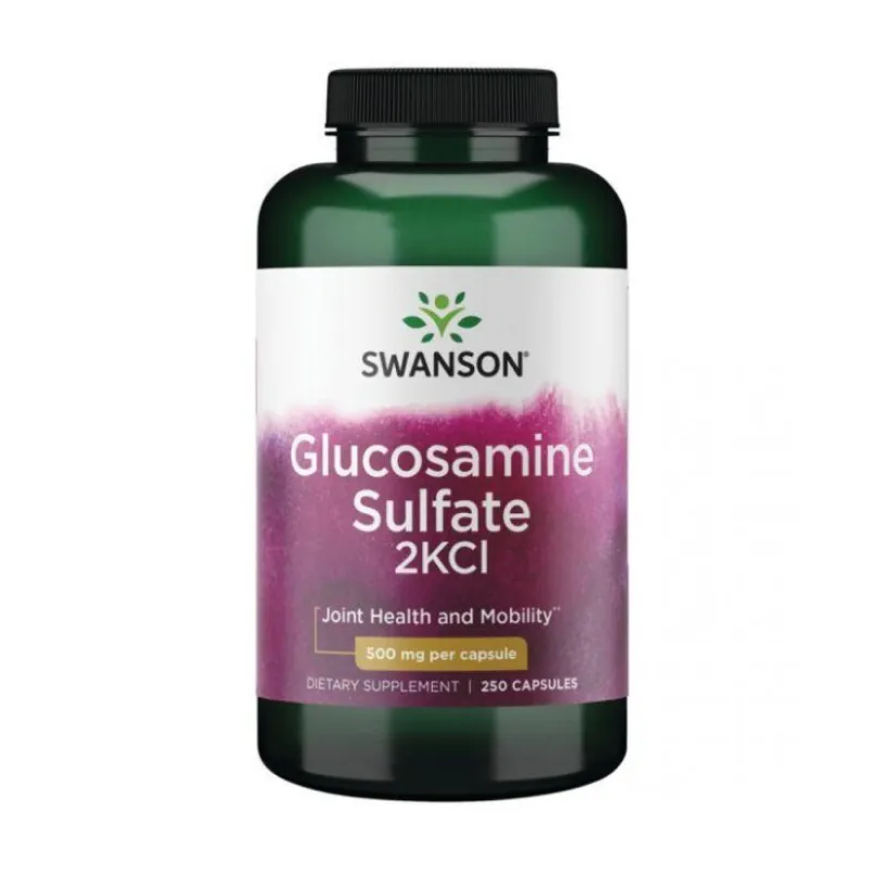 Глюкозамин 500мг Swanson (Glucosamine Sulfate 2KCI) - 250caps, для суставов и кожи