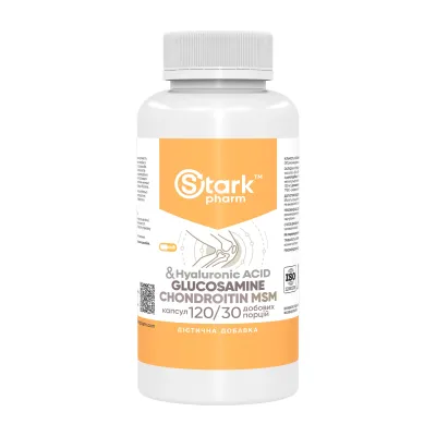 Глюкозамін Хондроїтин МСМ, Glucosamine Chondroitin MSM & Hyaluronic Acid - 120 caps