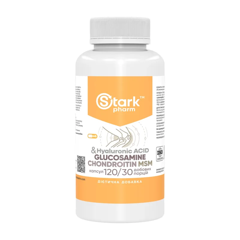 Глюкозамін Хондроїтин МСМ, Glucosamine Chondroitin MSM & Hyaluronic Acid - 120 caps