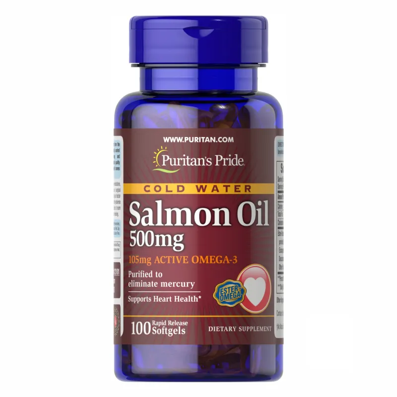 Масло лосося, Salmon Oil 500mg - 100caps