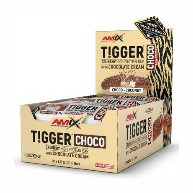Протеиновый батончик (Tigger Zero Choco Bar) – 20×60 г, choco кокос