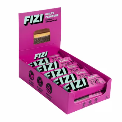 Протеиновые батончики, FIZI Chocolate Bar - 10х45g Hazelnut-Himalayan Salt