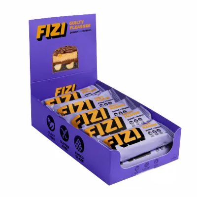 Протеиновый батончик (FIZI Chocolate Bar) – 10×45 г, peanut-карамель