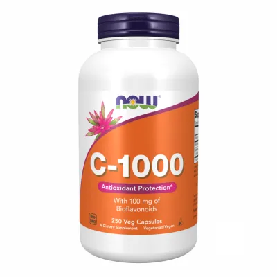 Витамин C Now Foods (C-1000) - 250 веганских капсул.