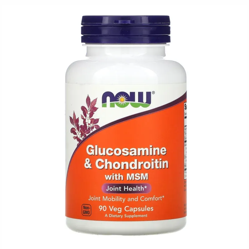 Глюкозамин Now Foods (Glucosamine & Chondroitin with MSM) – 90 веганских капсул, для суставов и кожи