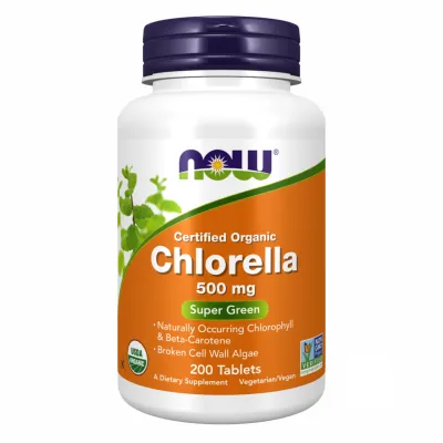Хлорелла 500мг Now Foods (Organic Chlorella) - 200 таблеток