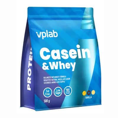 Казеиновый протеин, Casein & Whey - 500g Vanilla