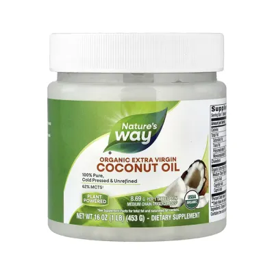 Органічна Кокосова Олія, Organic Extra Virgin Coconut Oil - 16 oz