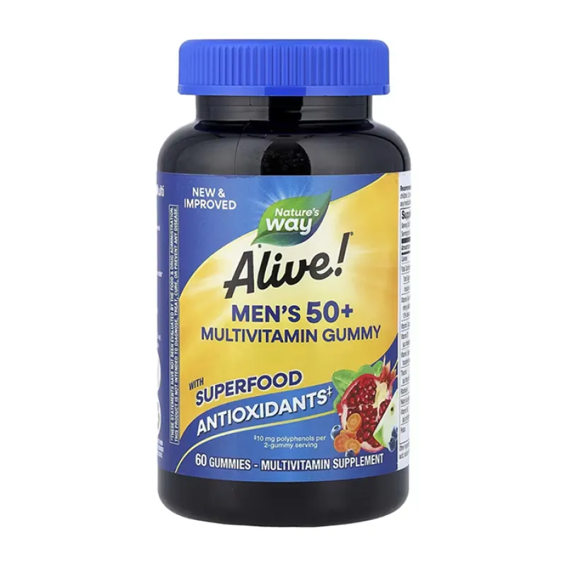 Мультивітаміни для чоловіків 50+, Alive!® Men's 50+ Multi Gummy - 60 gummies
