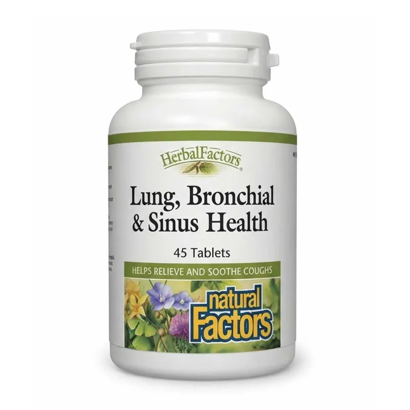 Комплекс для дихальних шляхів та бронхів Natural Factors (Lung, Bronchial & Sinus Health) — 45 таблеток