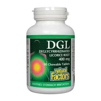 Рослинний засіб проти печії DGL 400 мг Natural Factors — 90 таблеток