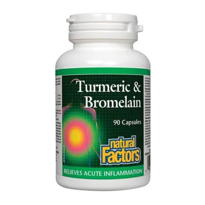 Комплекс із куркумою та бромелаїном, Turmeric & Bromelain 450mg - 90 caps