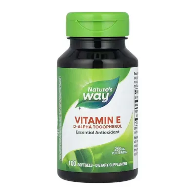 Вітамін E, Vitamin E D-Alpha Tocopherol - 100 Softgels