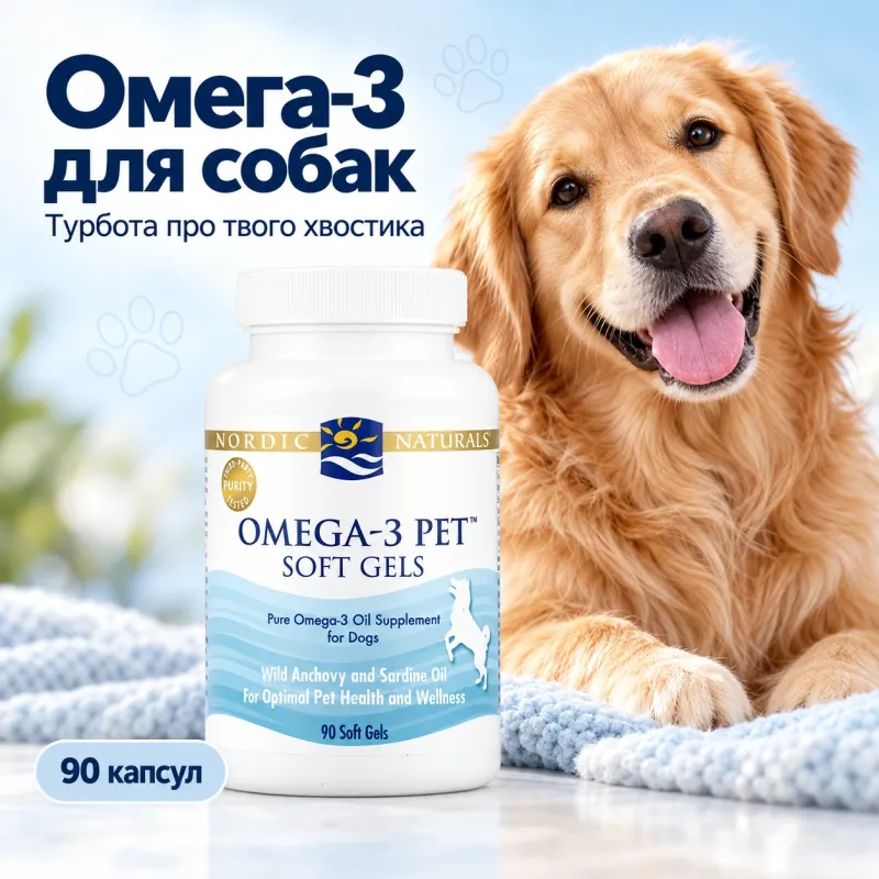 Омега-3 риб’ячий жир Nordic Naturals для собак — 90 софтгелів