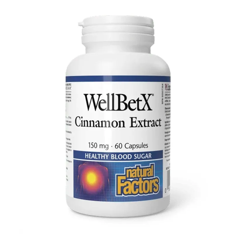 Екстракт кориці, WellBetX CinnamonRich 150mg - 60 caps