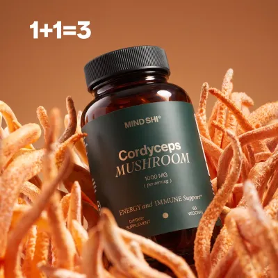 Акція | 1+1 = 3 | Cordyceps Mushroom 1000 mg - 60 vegcaps