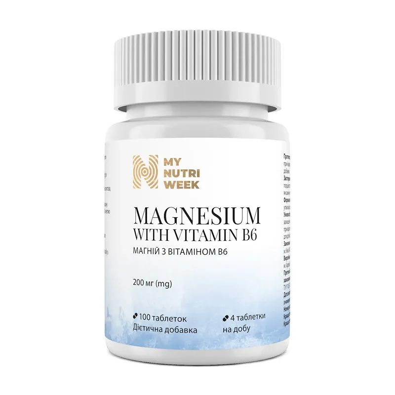 Магний с витамином B, Magnesium with Vitamin B6 600 mg - 100 tabs