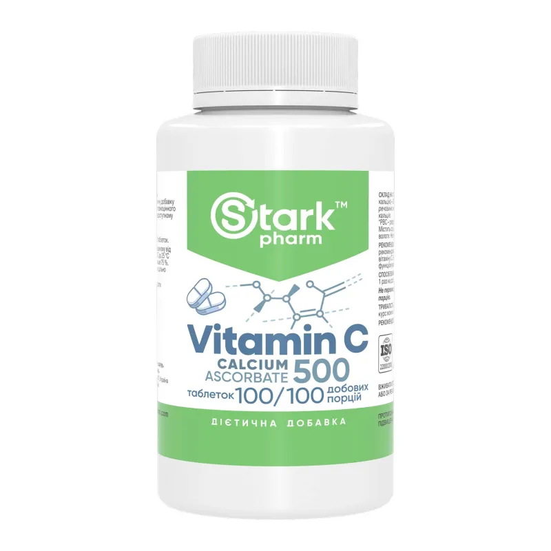 Вітамін C, Vitamin C Calcium Ascorbate 500mg - 100 tabs
