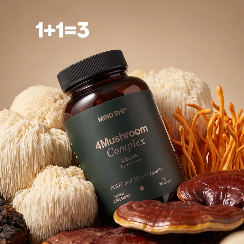 🔥Акція | 1+1 = 3 | 4Mushroom Complex 1000 mg - 60 vegcaps